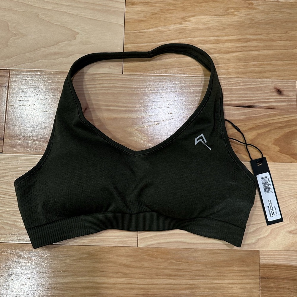 Oner Active Classic Seamless Halter Neck Bra Khaki Large